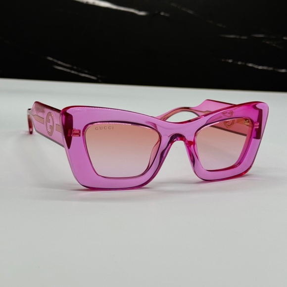 NEW GG1552S 003 GUCCI PINK BUTTERFLY WOMEN SUNGLASSES GUCCI - Picture 10 of 14
